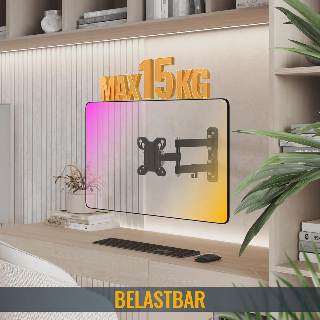 RICOO PC Monitor Wandhalterung Schwenkbar Neigbar für 13-30 Zoll, Halterung Wand S7911, Monitorhalte