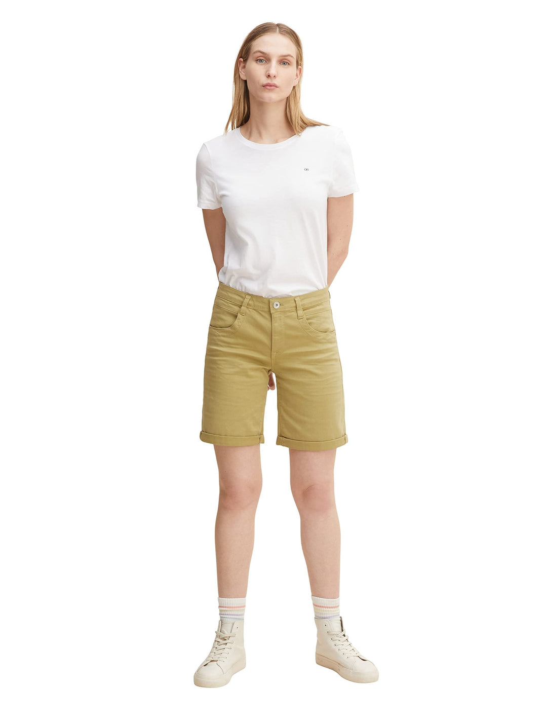 TOM TAILOR Damen Alexa Bermuda Shorts 36 28723 - Moderate Olive, 36 28723 - Moderate Olive