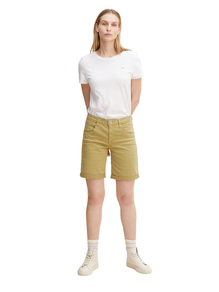 TOM TAILOR Damen Alexa Bermuda Shorts 36 28723 - Moderate Olive, 36 28723 - Moderate Olive