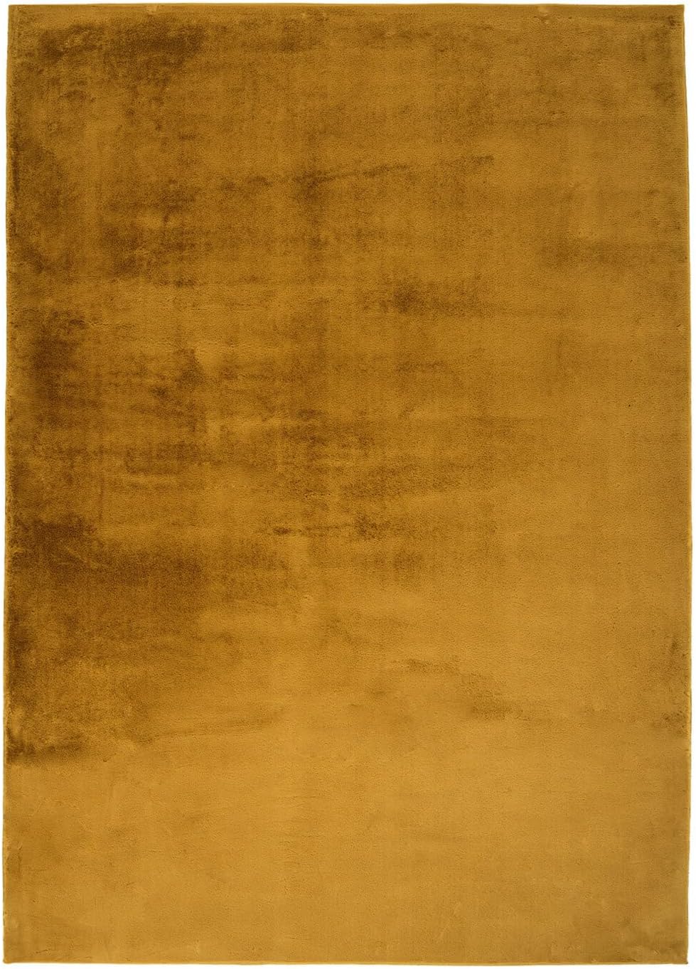 carpet city Hochflor Teppich Wohnzimmer - Einfarbig Amber, bernsteinfarbend - 120x170 cm - Super Sof