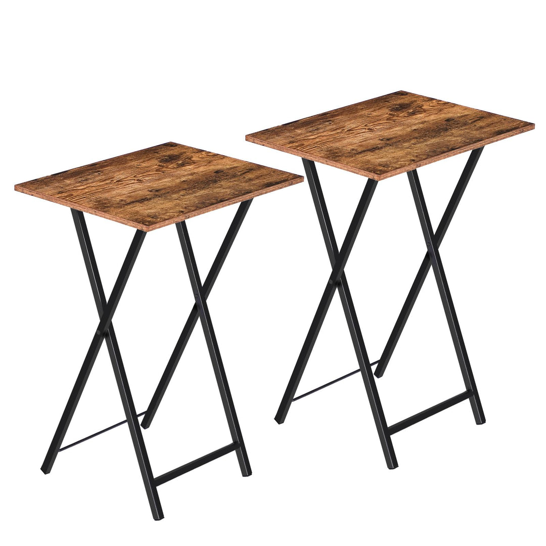 HOOBRO Beistelltisch Klappbar, Kleiner tabletttisch, TV Tray 2er Set, klapptisch Snack Tisch Industr