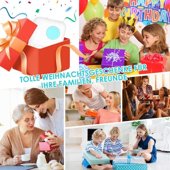 GuKKK Mini-Fotodrucker, Thermodrucker, tragbarer Sofortbilddrucker, Mini-Fotodruck vom Handy, Thermo