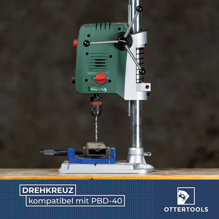 Ottertools - Drehkreuz kompatibel mit Bosch PBD-40 Tischbohrmaschine (runde Griffform) kompatibel mi