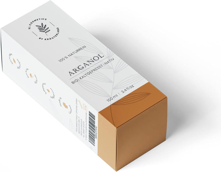 Kräuterland Arganöl, Bio Hautöl, Haaröl - 100ml, kaltgepresst, nativ aus Marokko - 100ml Argan Öl fü