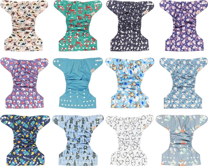 Littles and Bloomz FLP2-1204 Windel, wiederverwendbar, Standard-Popper, 12 Windeln 1204 12 Stück (1e