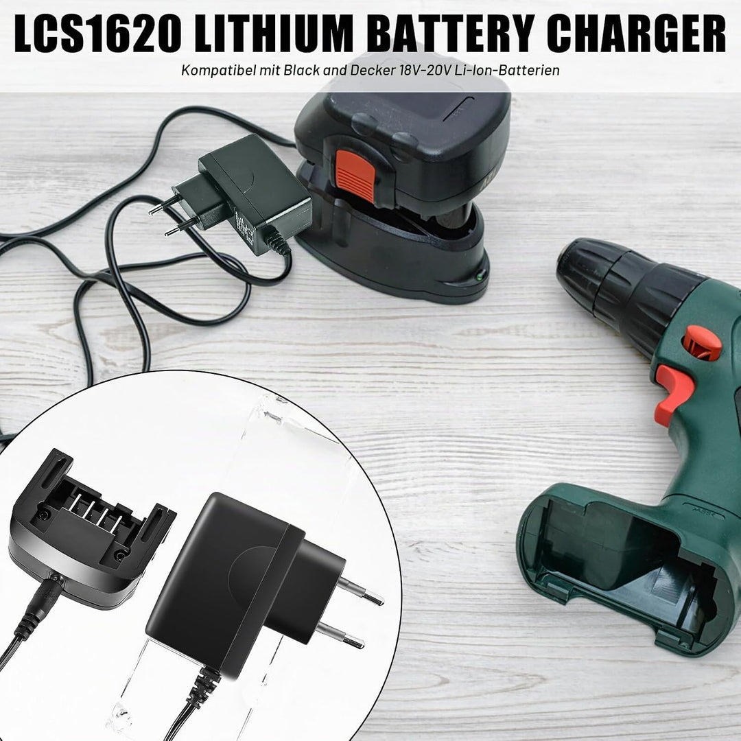 Ladegerät Lithium 18V/20V: Ladegerät Kompatibel für Black &amp; Decker Lithium-Akku Lithium-Ionen-Ladege