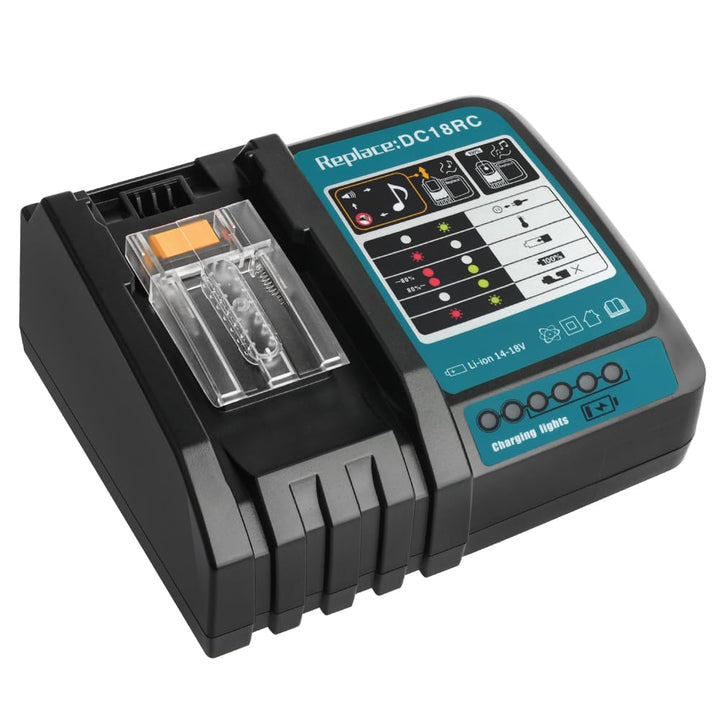 Waitley Schnellladegerät DC18RC kompatibel mit Makita 14,4 Volt und 18 Volt Akku