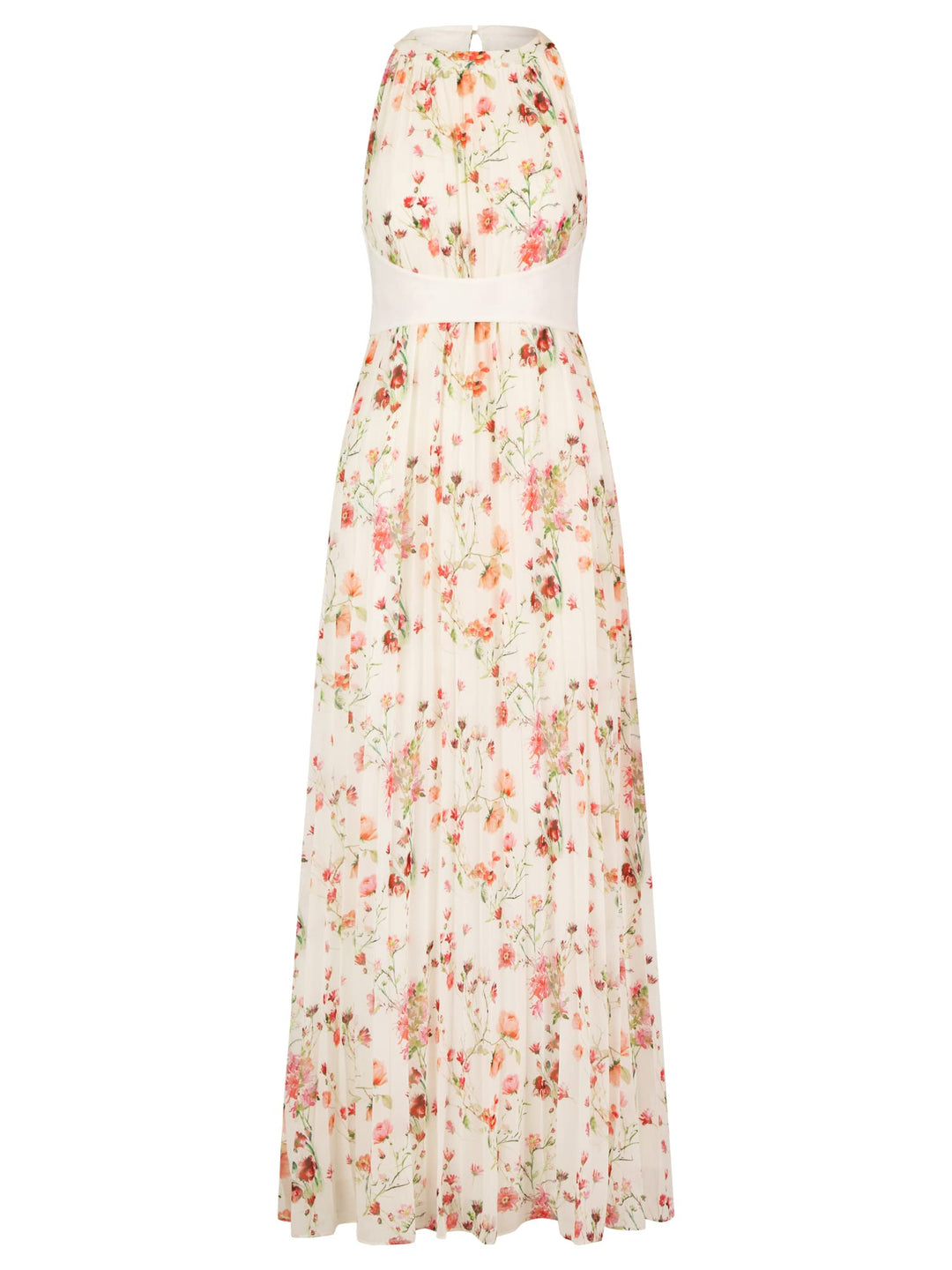 Damen Chiffonkleid Kleid 40 Creme-mehrfarbig, 40 Creme-mehrfarbig