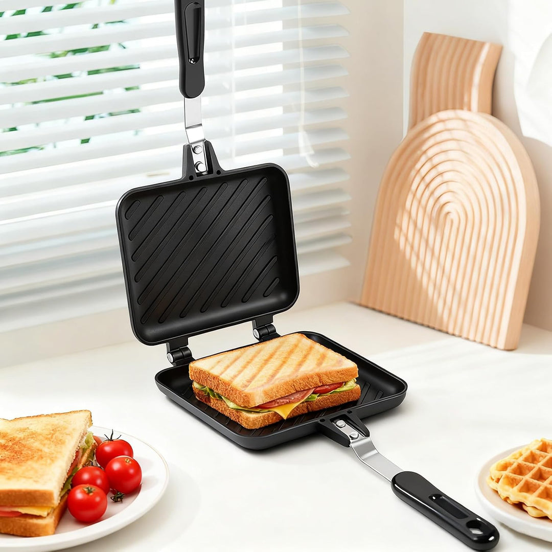 Heisser Sandwich-Maker, Antihaft-Panini-Pfanne, Sandwich-Pfanne, Frühstück, Doppelseitige Bratpfanne