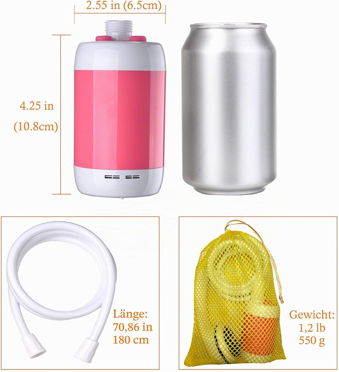 Laserbeak Portable Shower Camping Outdoor Shower, Built-in 4800 mAh Battery, Electric Handheld Recha
