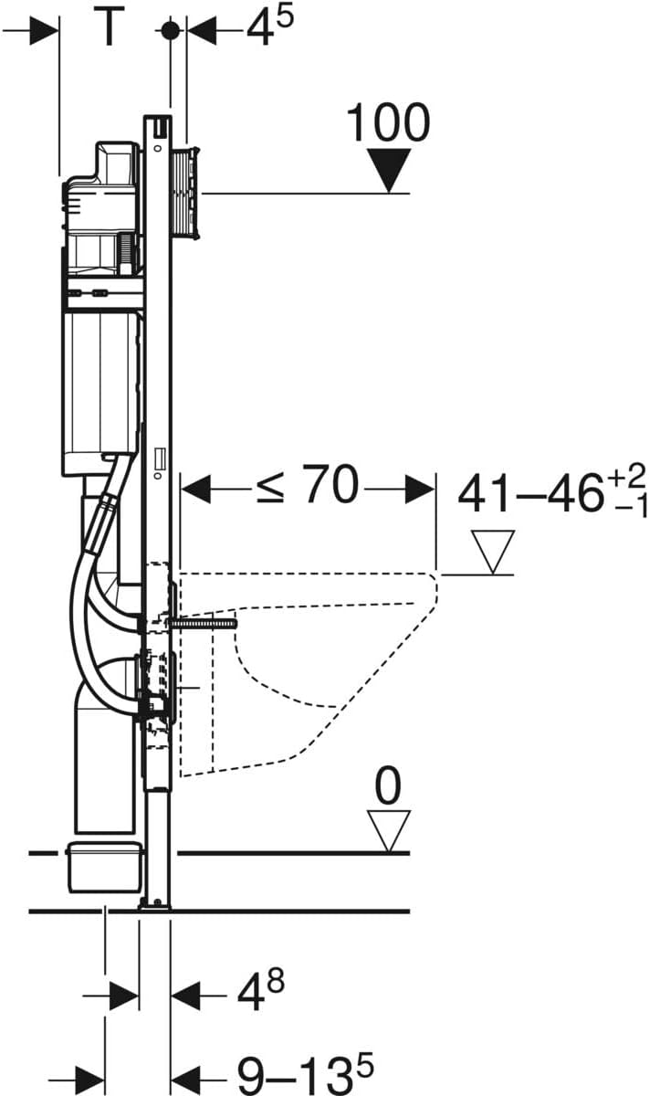 Geberit 111.350.00.5 – Rack 12 cm (UP320 Duofix mit verdeckter Spülkasten Sigma) für Behinderte