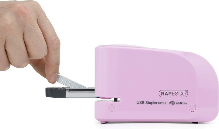 Rapesco 1451 626EL Automatisches USB/Batterie Heftgerät mit 1000 26/6mm Heftklammern, 15 Blatt Heftl