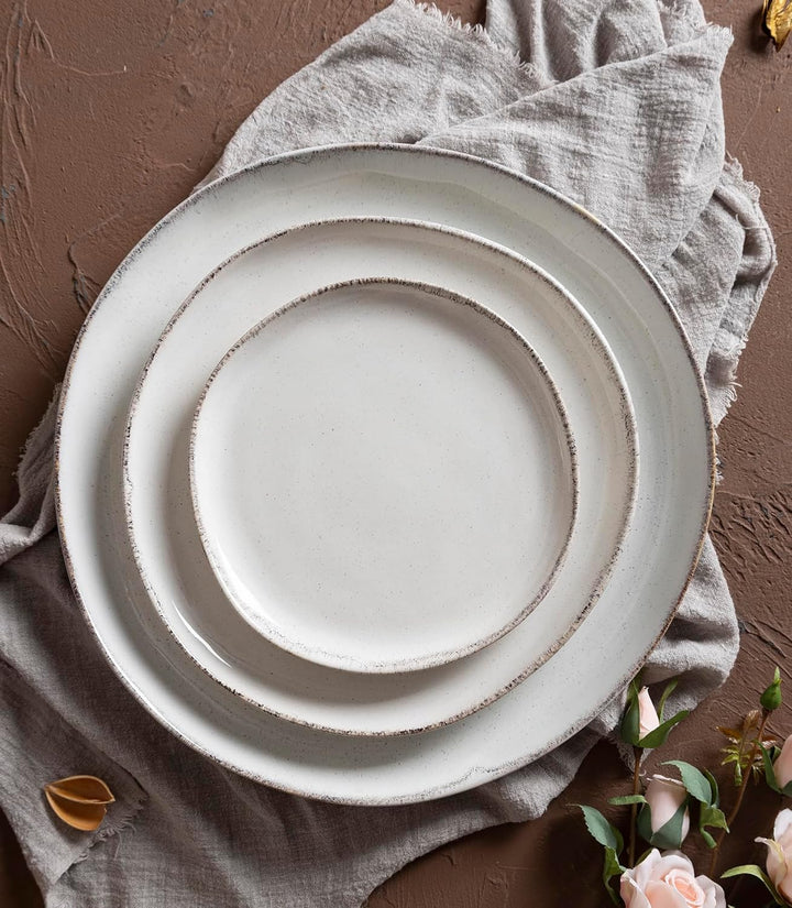 Van Well | URBAN Kombiservice 16teilig creme für 4 Personen im modernen Design aus Keramik Steinzeug