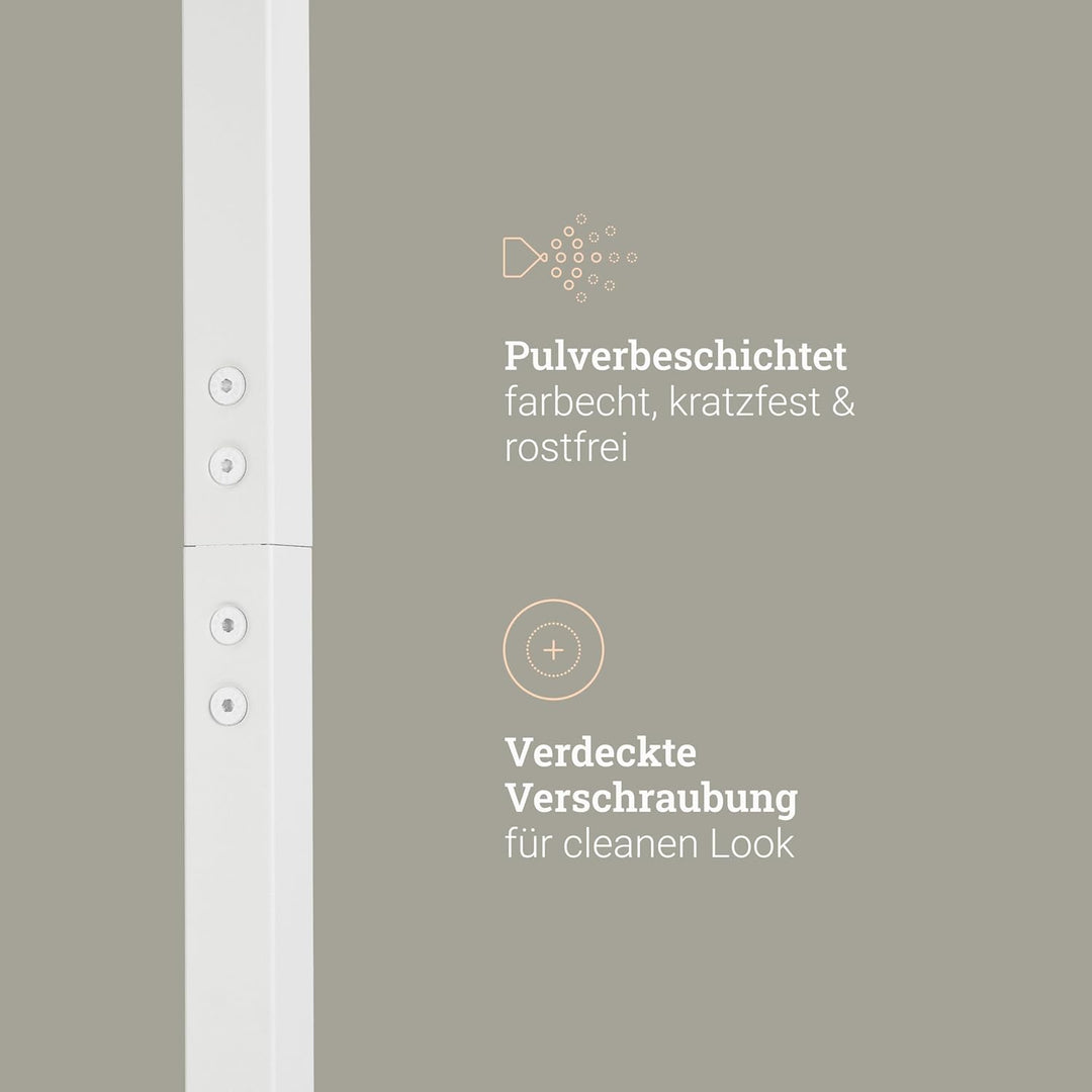 Natural Goods Berlin Kleiderständer BASIS (Weiss, 50 cm) - Kleiderstange aus stabilem Metall - Freis
