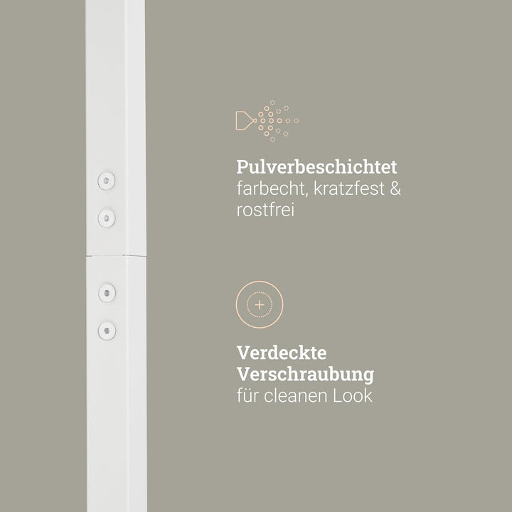 Natural Goods Berlin Kleiderständer BASIS (Weiss, 50 cm) - Kleiderstange aus stabilem Metall - Freis