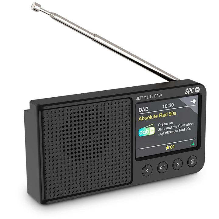 SPC Jetty Lite DAB+ | Tragbares Radio mit DAB+/UKW RDS | 80 Speicherplätze | 2,4" TFT-Farbdisplay |