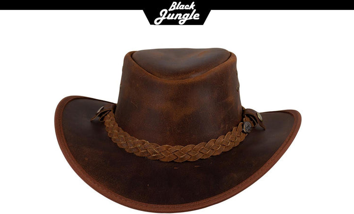 Black Jungle Bulat Lederhut, Westernhut, Australienhut, Cowboyhut XS Ocker, XS Ocker