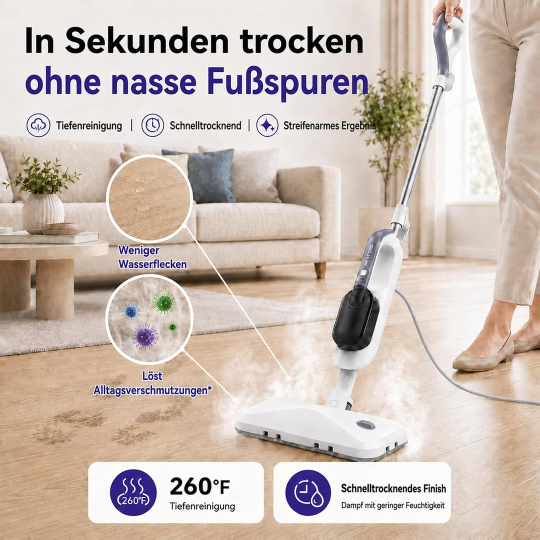 Dampfreiniger Handdampfreiniger, abnehmbar und multifunktional | 470 ml Wassertank, 3 Dampfstufen, D