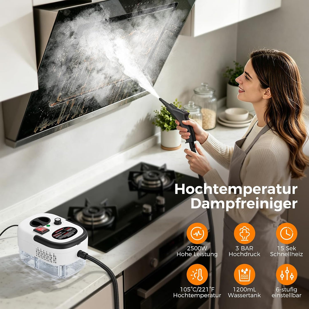 Dampfreiniger Handgerät, Hochdruck Dampfreiniger, Steam Cleaner Chemikalienfreier Hochdruck-Dampf –