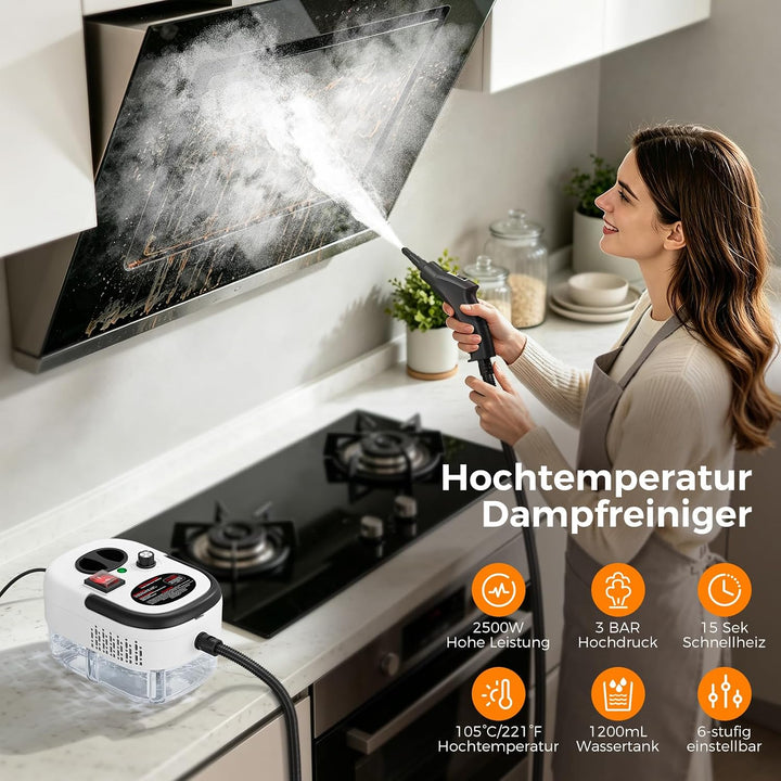Dampfreiniger Handgerät, Hochdruck Dampfreiniger, Steam Cleaner Chemikalienfreier Hochdruck-Dampf –