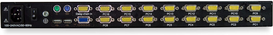 StarTech.com 16 Port Rack KVM Konsole mit 1,8 m Kabeln - US Tastatur(QWERTY), Integrierter KVM Switc
