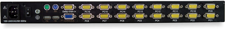 StarTech.com 16 Port Rack KVM Konsole mit 1,8 m Kabeln - US Tastatur(QWERTY), Integrierter KVM Switc