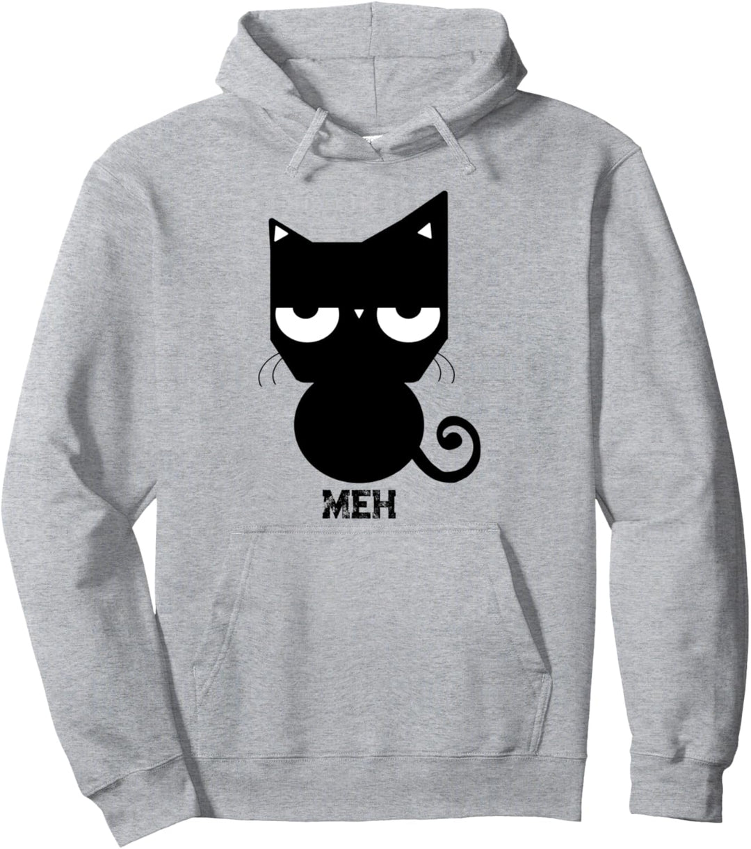 MEH lustige schwarze Katzen-Stimmung Pullover Hoodie