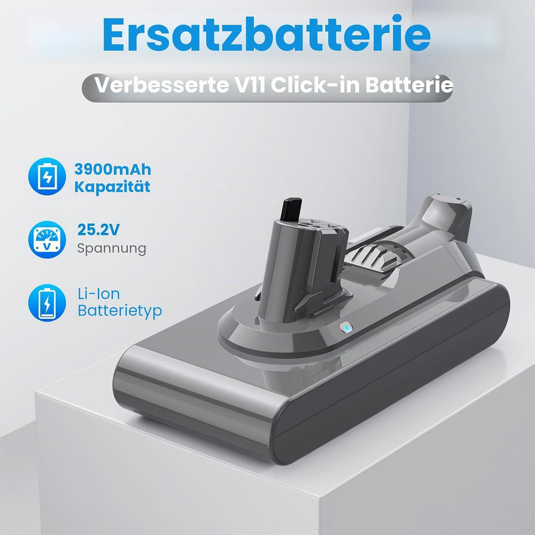 Klickstil SV15 3900mAh V11 Akku für Dyson, ASUNCELL Ersatzakku für V11 Torque Drive Outsize Absolute