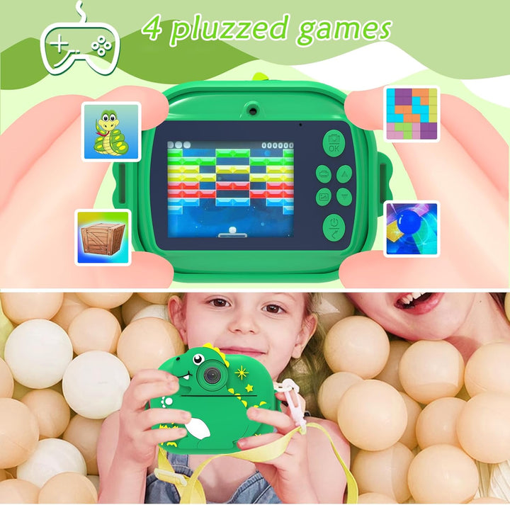 Camera Instant Camera, 2.4 Inch Display Digital Camera for Children with Printing Paper & 32G TF Car