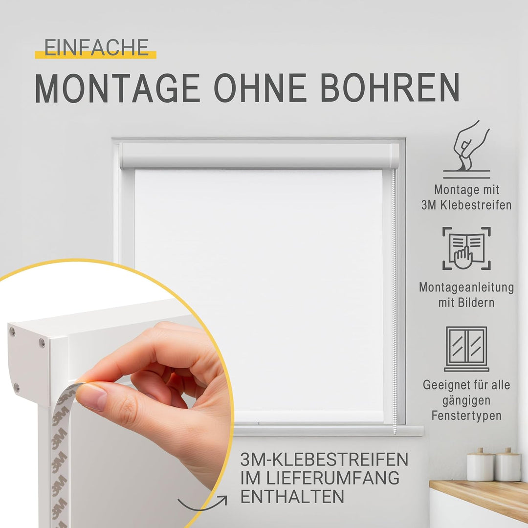 Sol Royal Kassettenrollo mit Führungsschiene SolReflect K24 60x175 cm Weiss - Blackout Thermorollo s