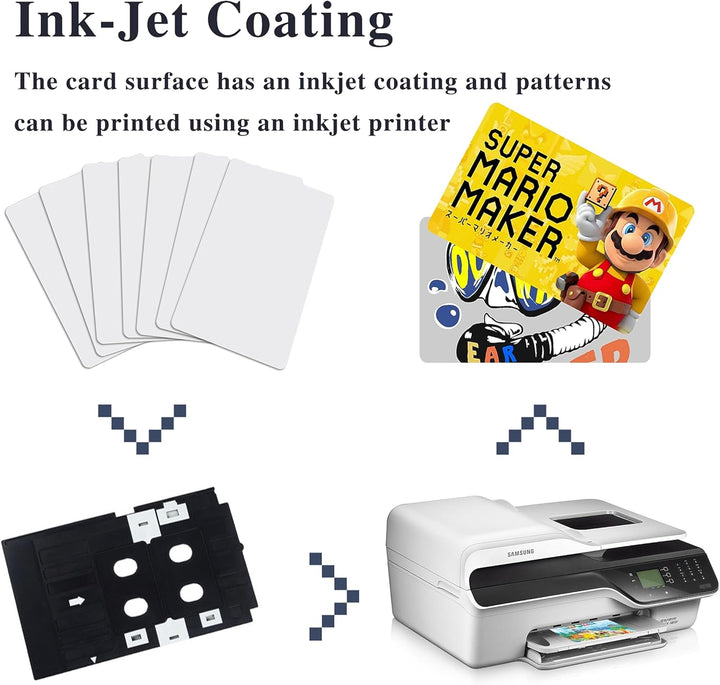 (100 Stück)Inkjet Printable PVC ID Cards Kompatibel Mit Epson und Canon Inkjet Drucker, CR80 30 MIL