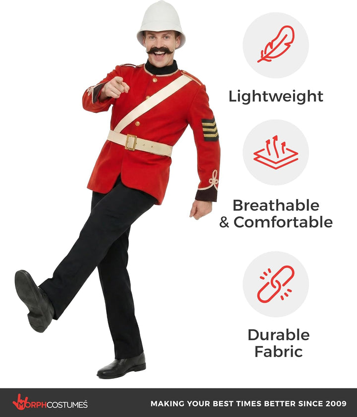 rotes Soldat Kostüm für Herren, Britische Wache, Halloween Karneval, M