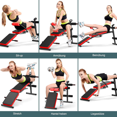 COSTWAY Sit Up Bank klappbar, Trainingsbank 5 stufig höhenverstellbar mit Monitor, Fitnessbank, Schr