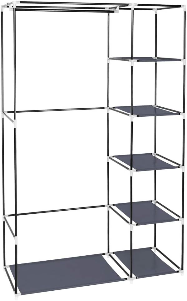 LEADZM Kleiderschrank, Faltschrank Stoffschrank Faltbare Garderobe Canvas mit Reissverschluss, Fäche