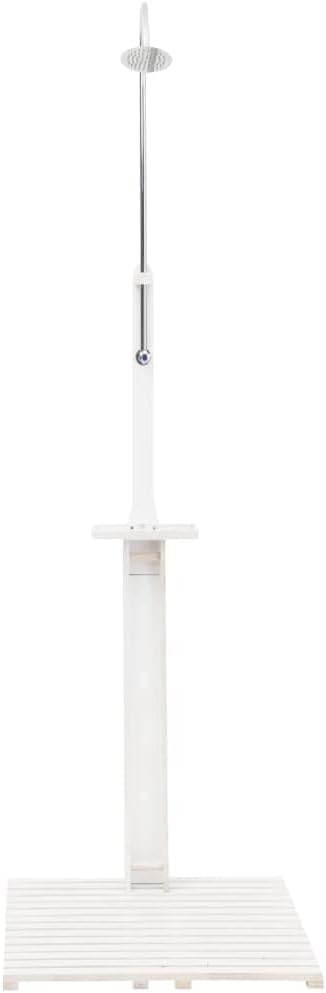 vidaXL Holz Gartendusche mit Bodenelement Drehbare Duschkopf Aussendusche Pooldusche Campingdusche D