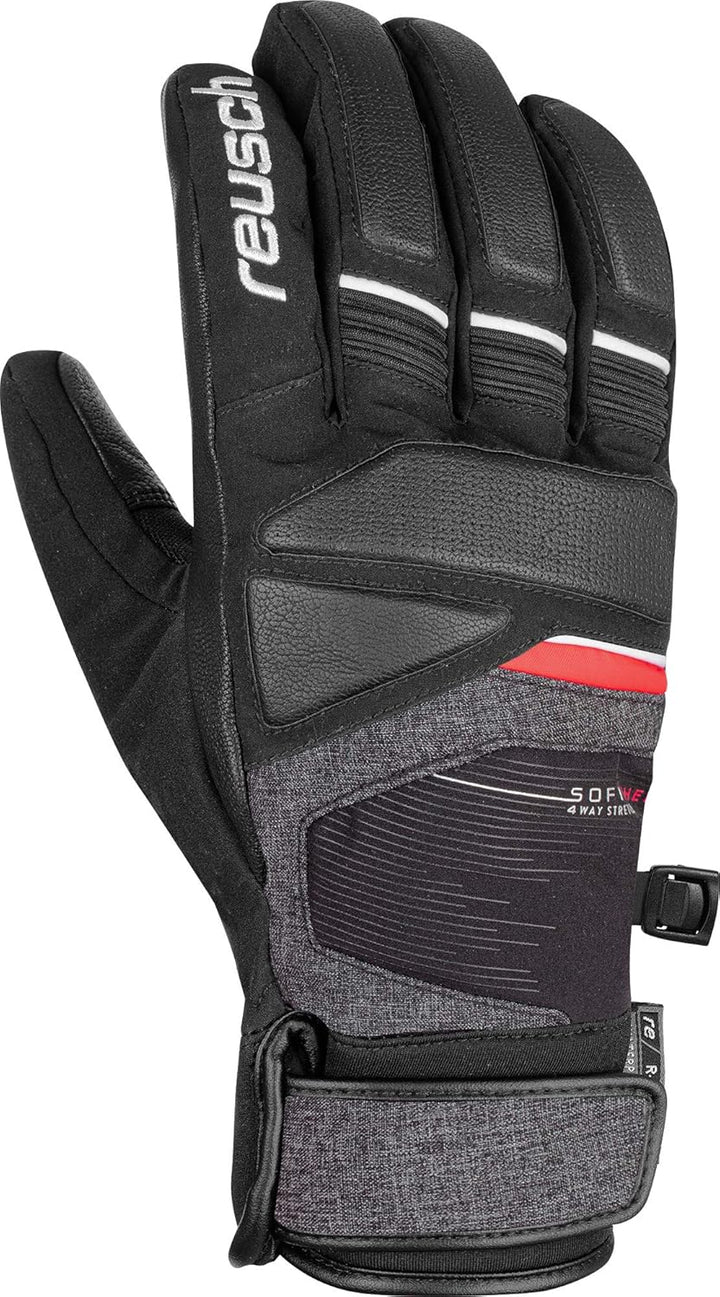 Reusch Herren Storm R-tex Xt Handschuhe 8 black / black melange / fire red, 8 black / black melange