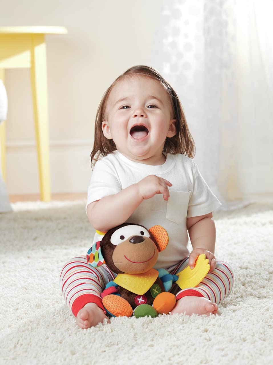 Skip Hop Bandana Buddies Aktivitätsspielzeug, Plüschtier für Babys und Kinder, mehrfarbig, Affe Monk