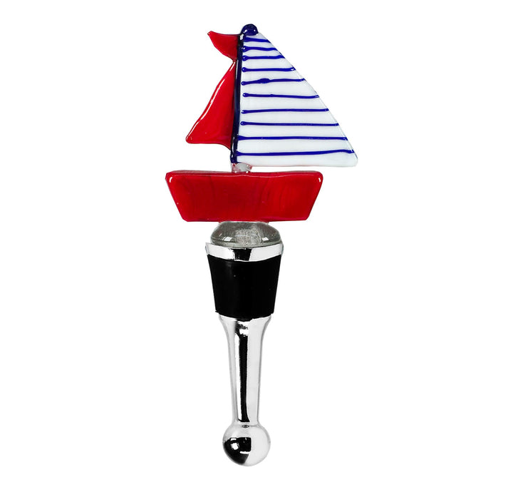 EDZARD Flaschenverschluss Flaschenkorken Segelboot für Champagner, Wein und Sekt, Höhe 13 cm, Korken