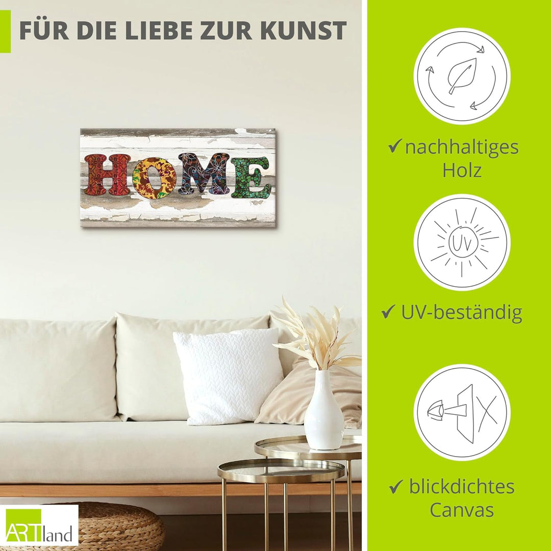 ARTland Leinwandbilder Wandbild Bild auf Leinwand 100 x 50 cm Statement Bilder Sprüche Texte Schrift