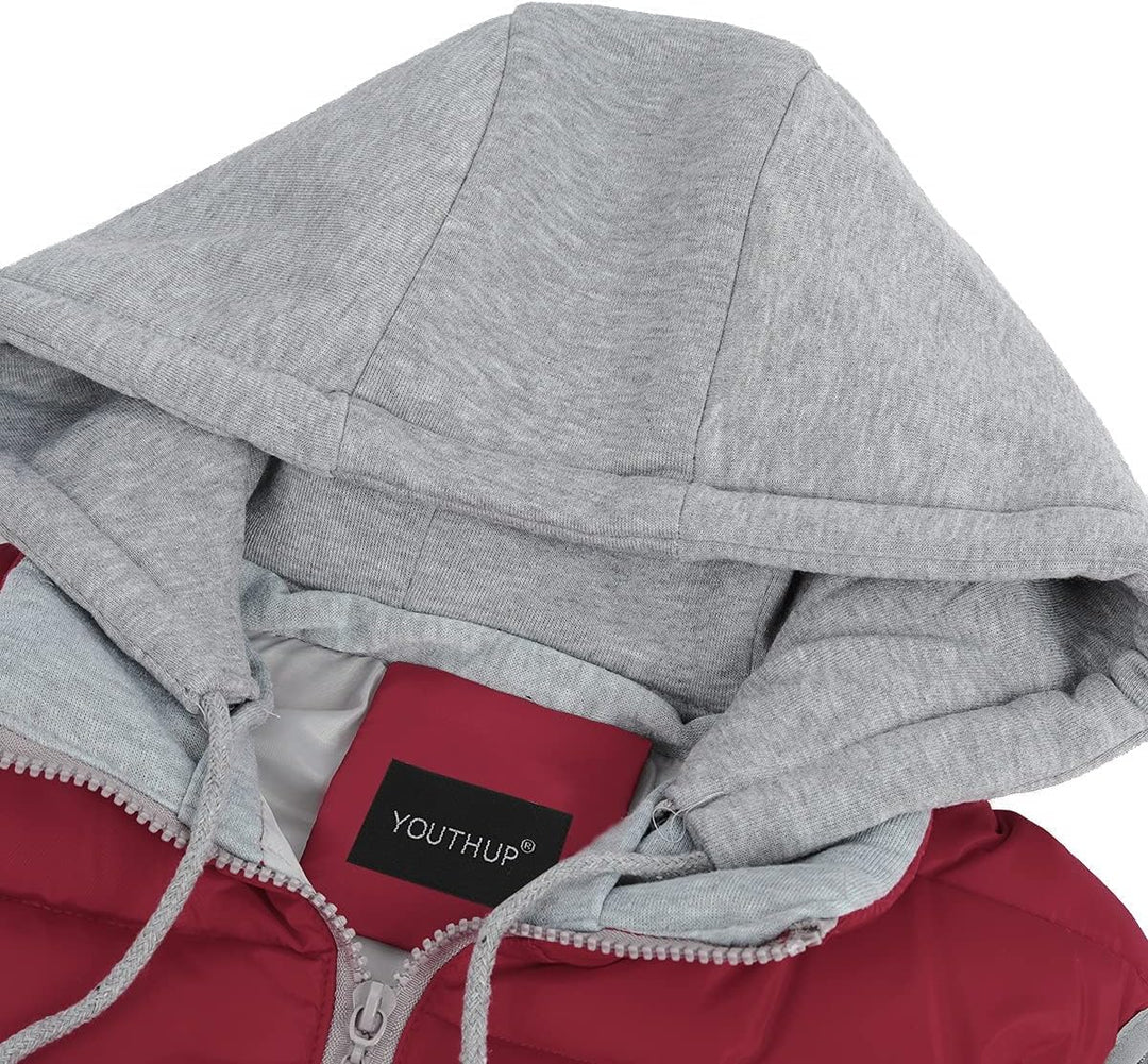 YOUTHUP West Damen Steppweste mit Kapuze Leicht Winterweste Freizeit Outdoor Ärmellos Jacke Gilet Bo