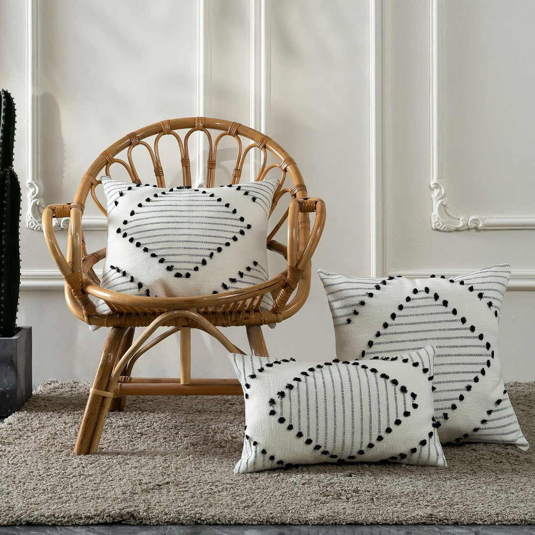 2er Set Boho Kissenbezug, 45x45cm Dekorative Kissenhülle Boho Dekokissen Baumwolle Kissenbezüge Sofa