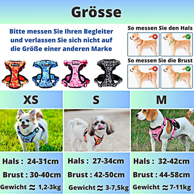 Hundegeschirr für kleine Hunde Welpen und Katzen (3-7,5 kg) Brustgeschirr ohne Zug Gepolstert Atmung
