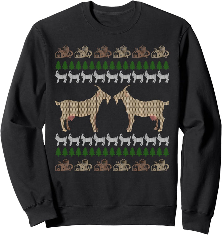 Ugly Christmas Weihnachtsfeier Ziegen Motiv Sweatshirt