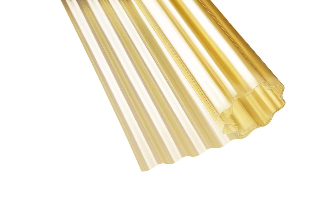 Polyester Lichtwellbahn/Wellpolyester gelb transparent (30000 x 1000 mm), 30000 x 1000 mm
