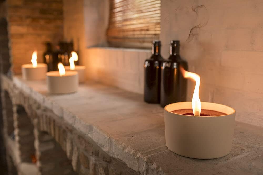 Flammschalen für draussen 4 Stück - Outdoor-Kerzen Weiss - Perfekt für deinen Garten - Feuerschalen