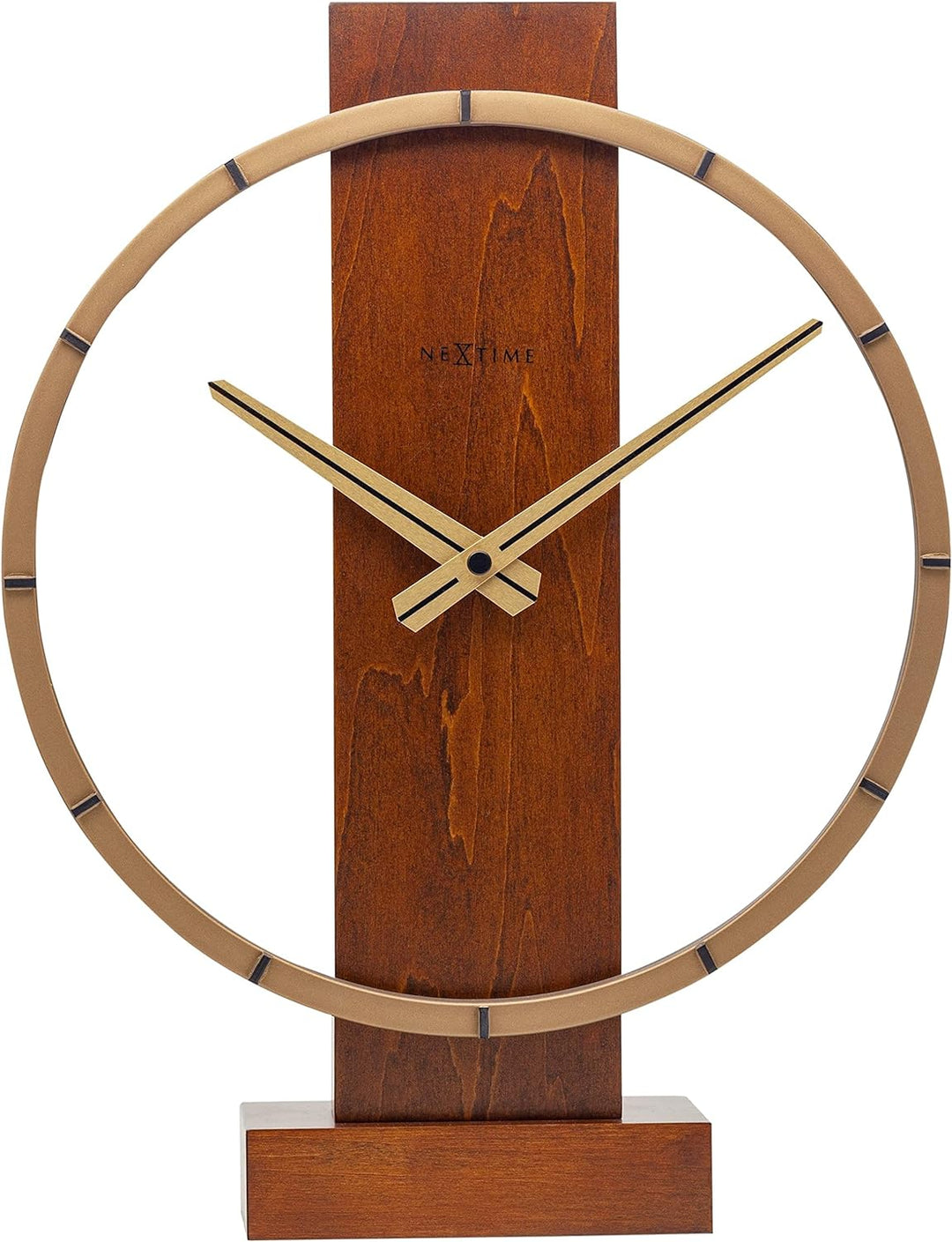 Carl Table / Wall clock - 34 x 27 cm - Wood/Steel - Brown - 'Carl Small'