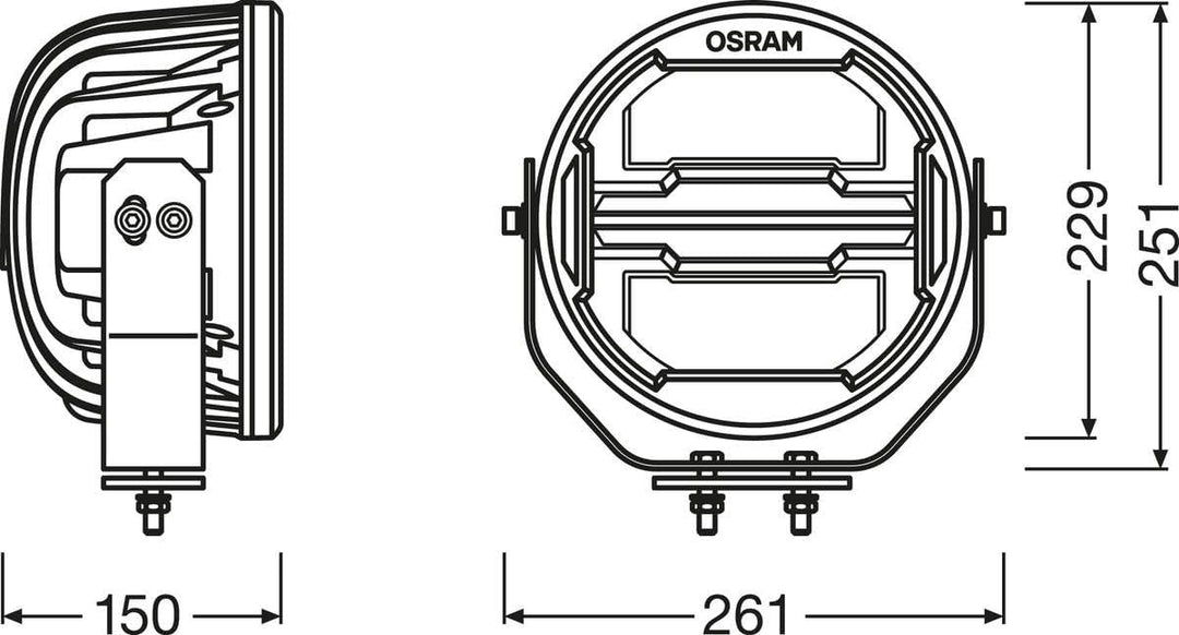 OSRAM ROUND MX260-CB, LED Zusatzscheinwerfer für Nah- und Fernlicht, Combo, 3500 Lumen, Lichtstrahl