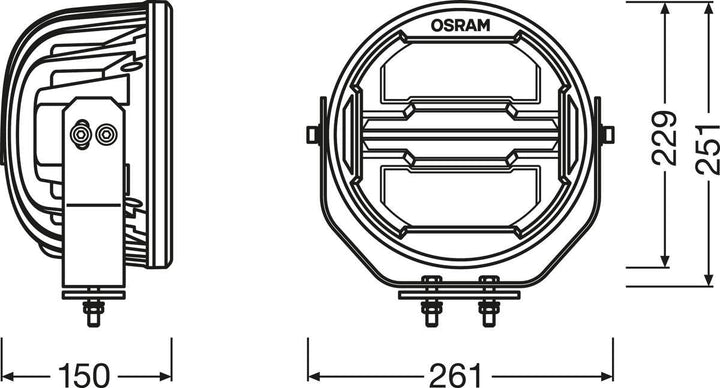 OSRAM ROUND MX260-CB, LED Zusatzscheinwerfer für Nah- und Fernlicht, Combo, 3500 Lumen, Lichtstrahl
