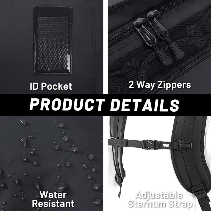MIER Grosse Sporttasche wasserdicht Sportrucksack mit Schuhfach umwandelbar in Rucksack, 45L/60L/90L