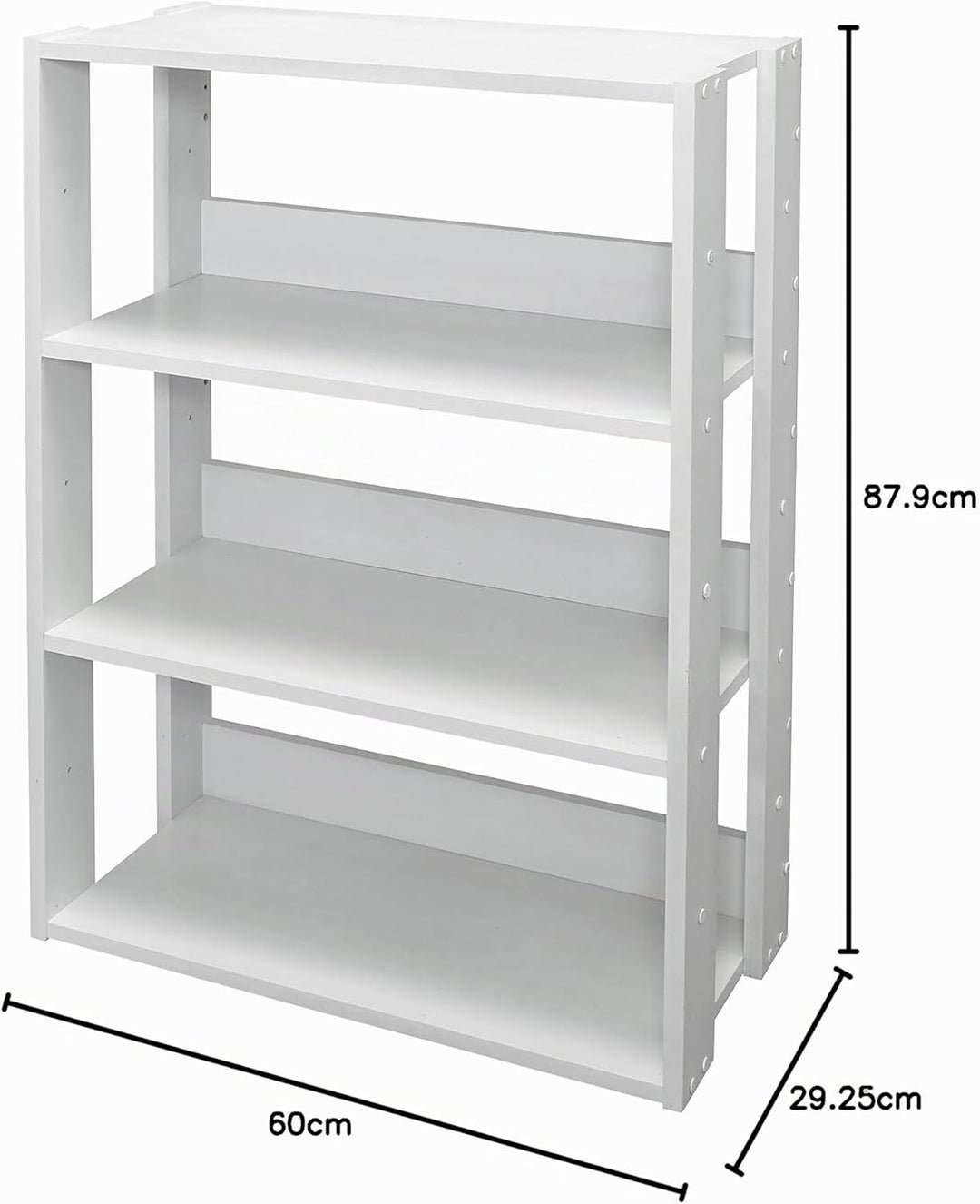 Iris Ohyama, Bücherregal, 3-stufiges Regal, 14 cm breite verstellbare Regale, Stabil, Industriell, W